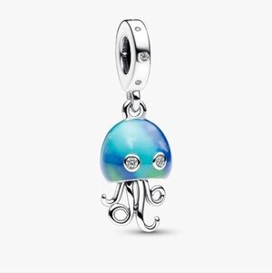 Elegant Blue and Silver Jellyfish Charm Pandora